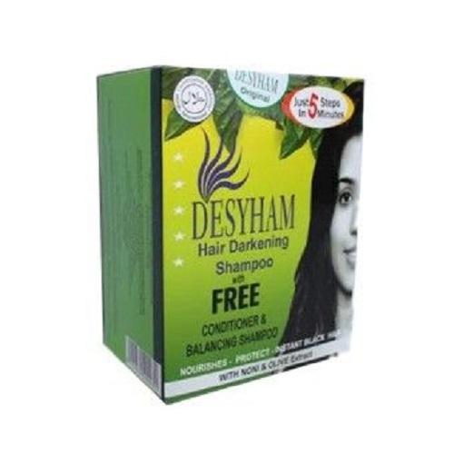 Desyham Permanent Hair Darkening Color Shampoo Black 5x pack