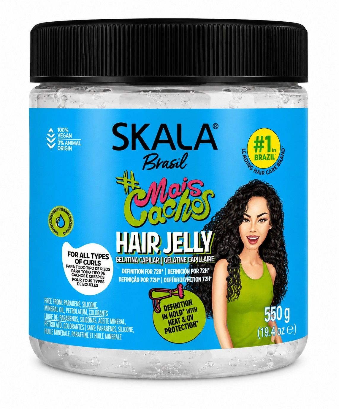 Skala Mais Cachos Hair Jelly Gelatina 19.4oz 550g